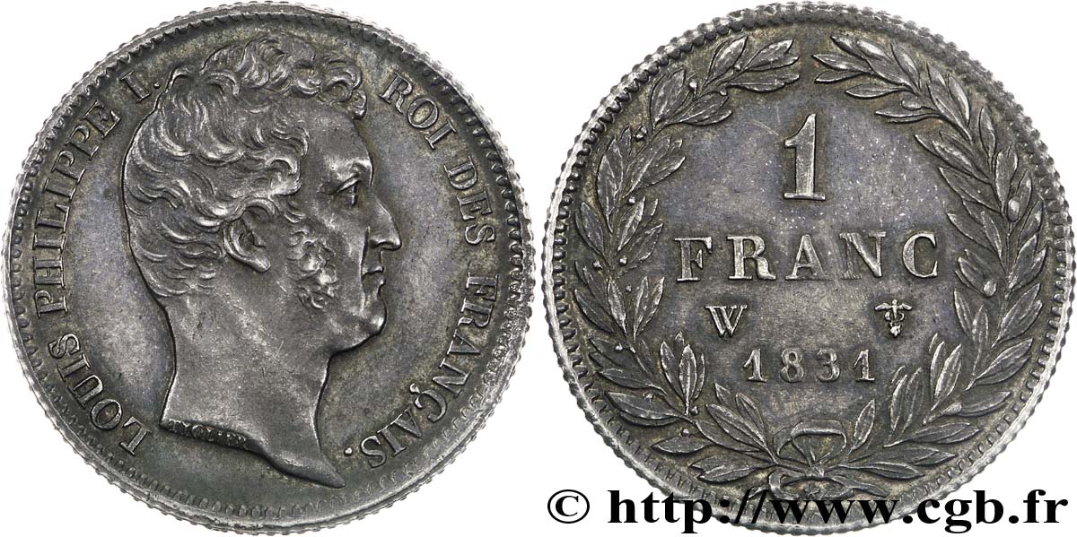 1 franc Louis-Philippe, tête nue 1831 Lille F.209/12 SUP60 