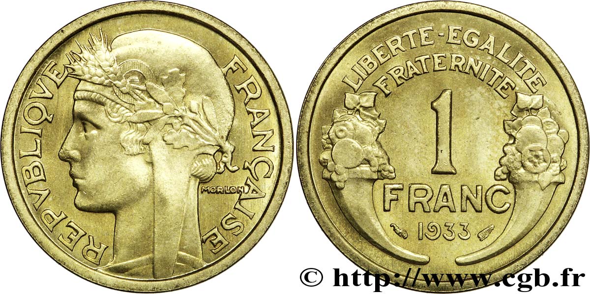 1 franc Morlon 1933 Paris F.219/4 MS64 