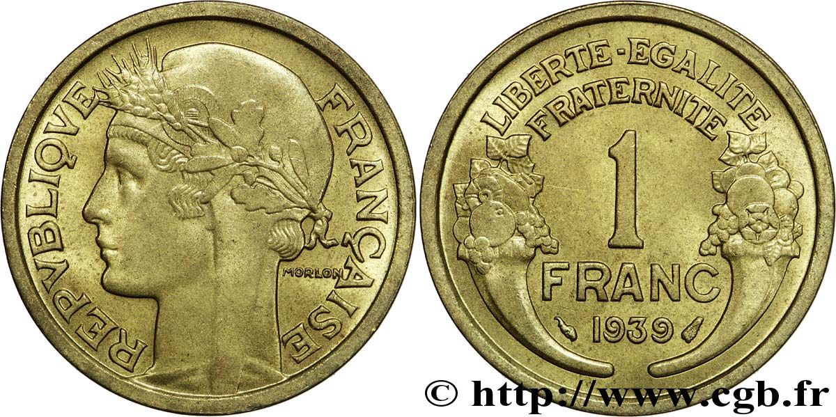 1 franc Morlon 1939 Paris F.219/10 MS62 