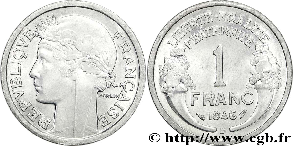 1 franc Morlon, légère 1946 Beaumont-Le-Roger F.221/10 MS62 
