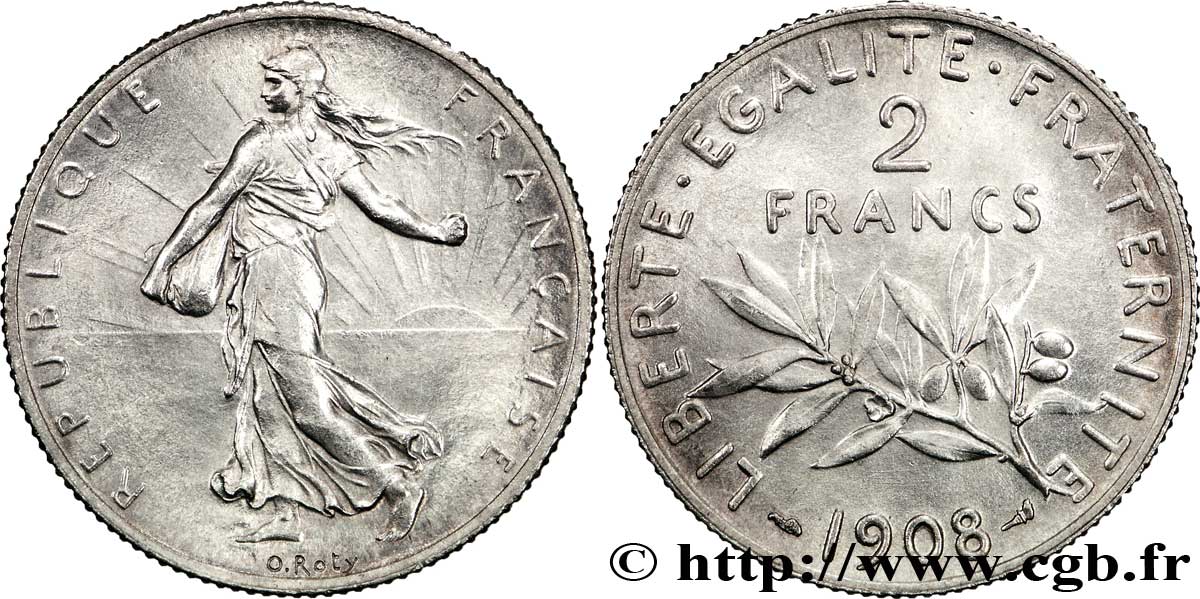 2 francs Semeuse 1908  F.266/10 SUP55 