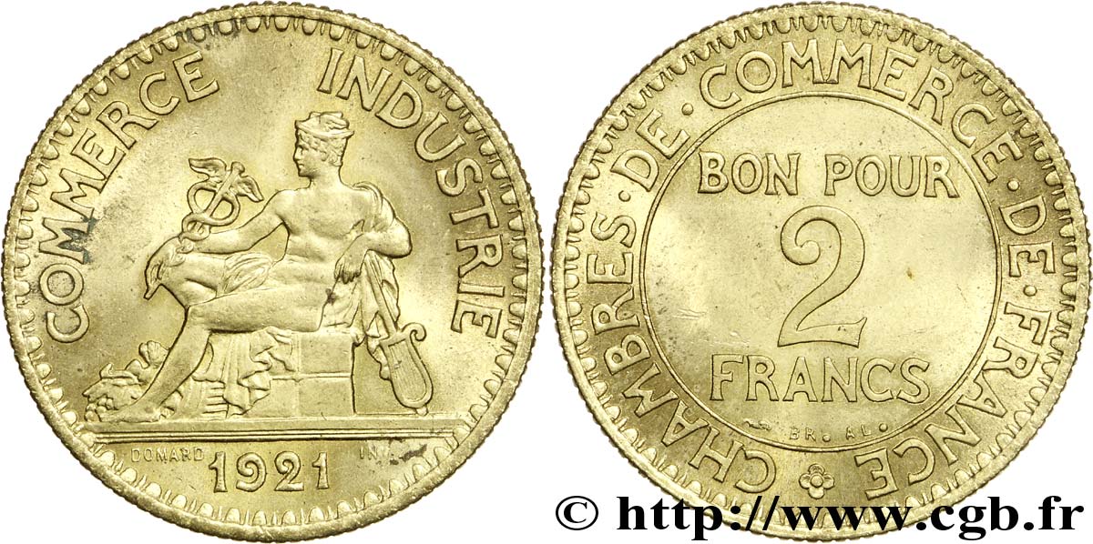2 francs Chambres de Commerce 1921  F.267/3 SPL63 