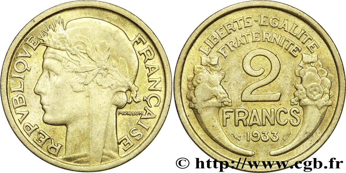 2 francs Morlon 1933  F.268/5 SUP55 