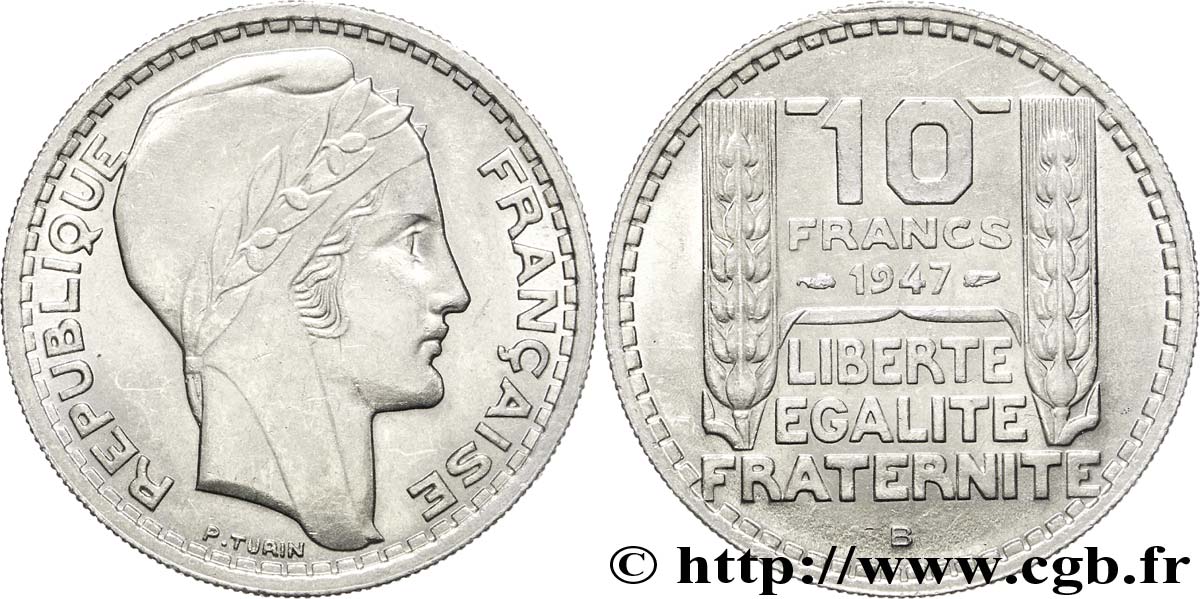 10 francs Turin, grosse tête 1947 Beaumont-Le-Roger F.361A/5 SPL60 