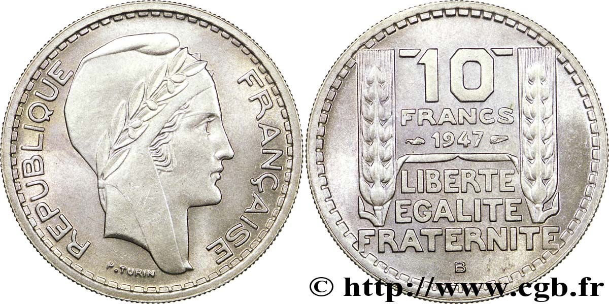 10 francs Turin, petite tête 1947 Beaumont-Le-Roger F.362/2 SPL62 