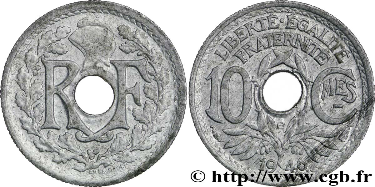 10 centimes Lindauer, petit module 1946 Beaumont-Le-Roger F.143/5 AU58 