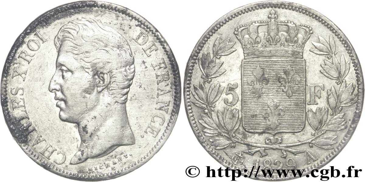 5 francs Charles X, 2e type 1829 Paris F.311/27 MB30 
