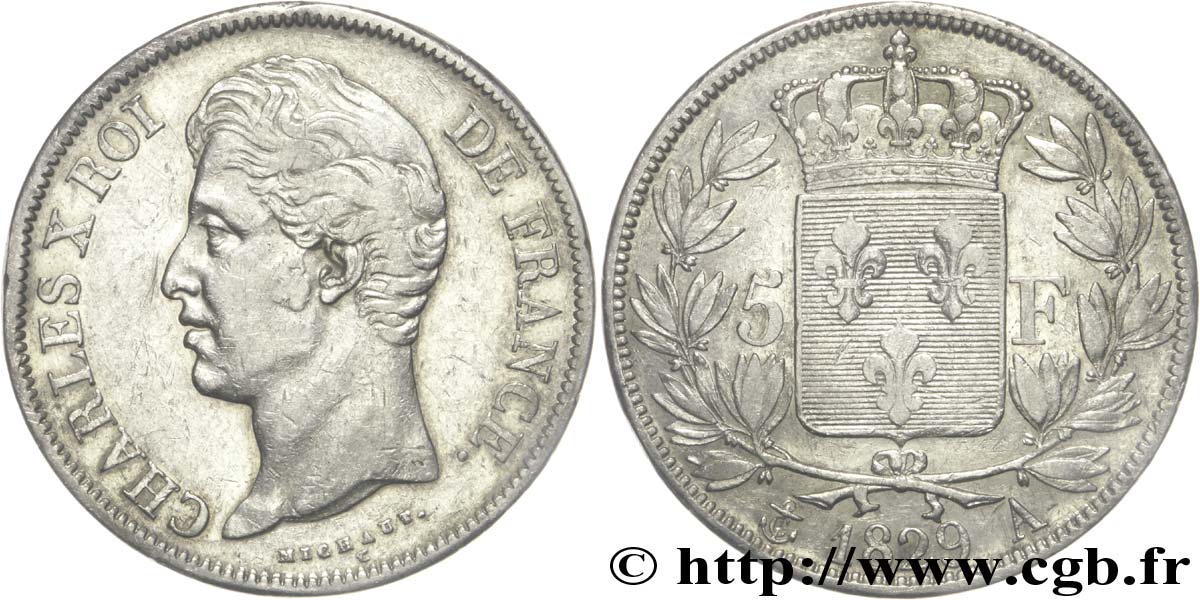 5 francs Charles X, 2e type 1829 Paris F.311/27 TB35 