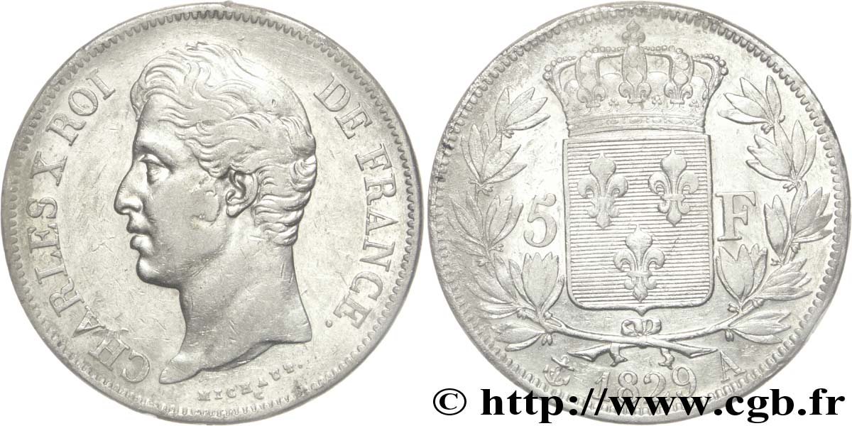 5 francs Charles X, 2e type 1829 Paris F.311/27 BC+ 