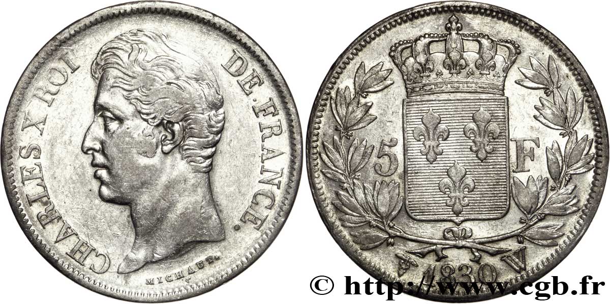 5 francs Charles X, 2e type 1830 Lille F.311/52 TTB48 
