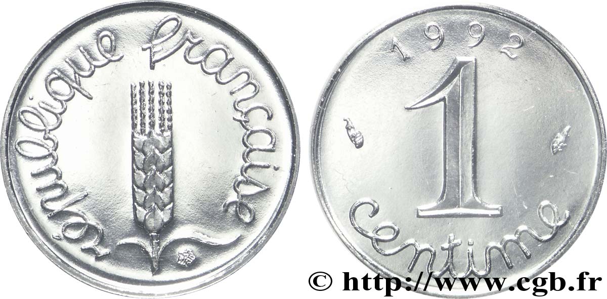 1 centime Épi, BU (Brillant Universel), frappe médaille 1992 Pessac F.106/51 FDC68 