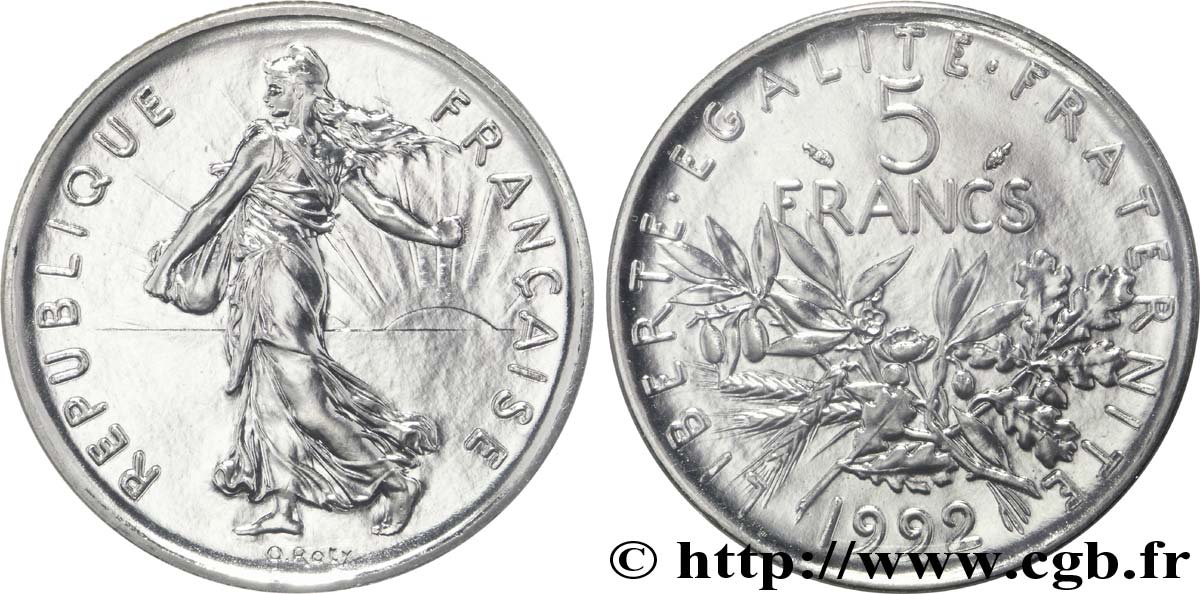5 francs Semeuse, nickel 1992 Pessac F.341/26 FDC68 