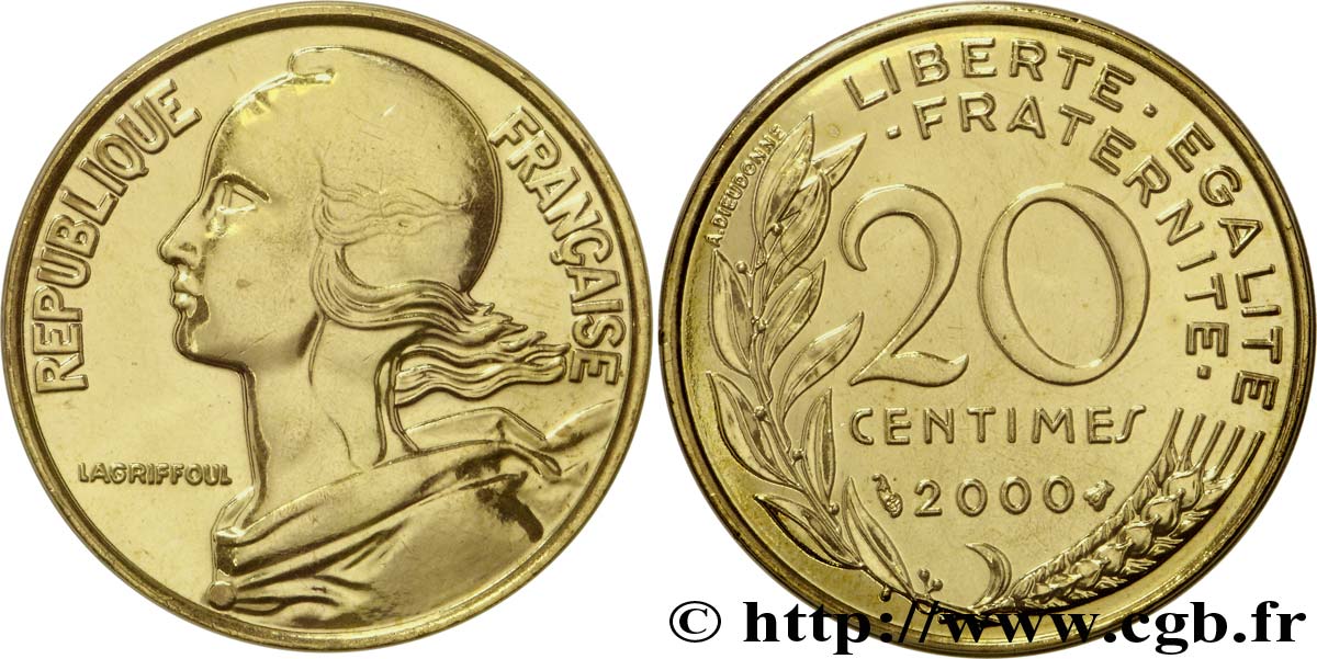 20 centimes Marianne 2000 Pessac F.156/45 MS67 