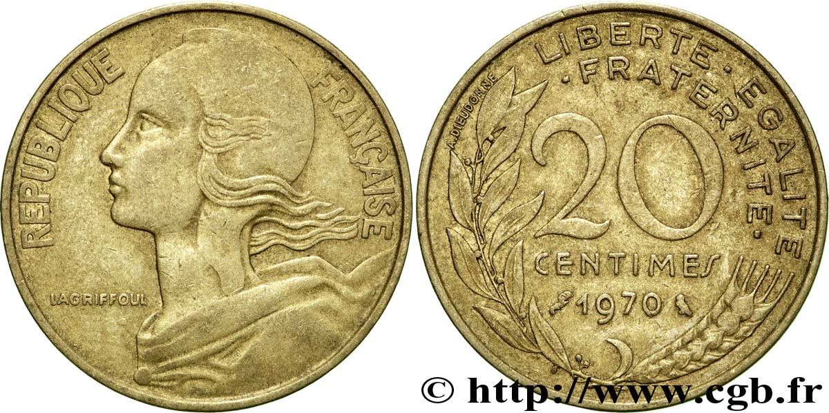 20 centimes Marianne 1970 Paris F.156/10 BC35 