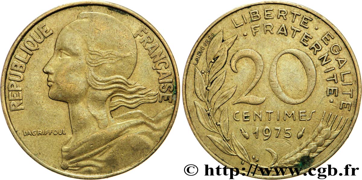 20 centimes Marianne 1975 Pessac F.156/15 TTB40 