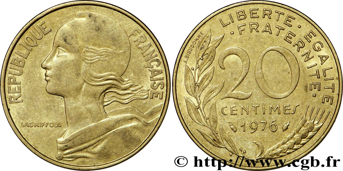 20 centimes Marianne 1976 Pessac F.156/16 MBC48 