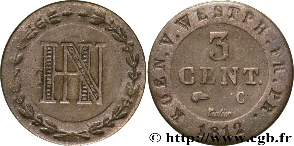 3 centimes 1812 Cassel VG.2038  BC30 