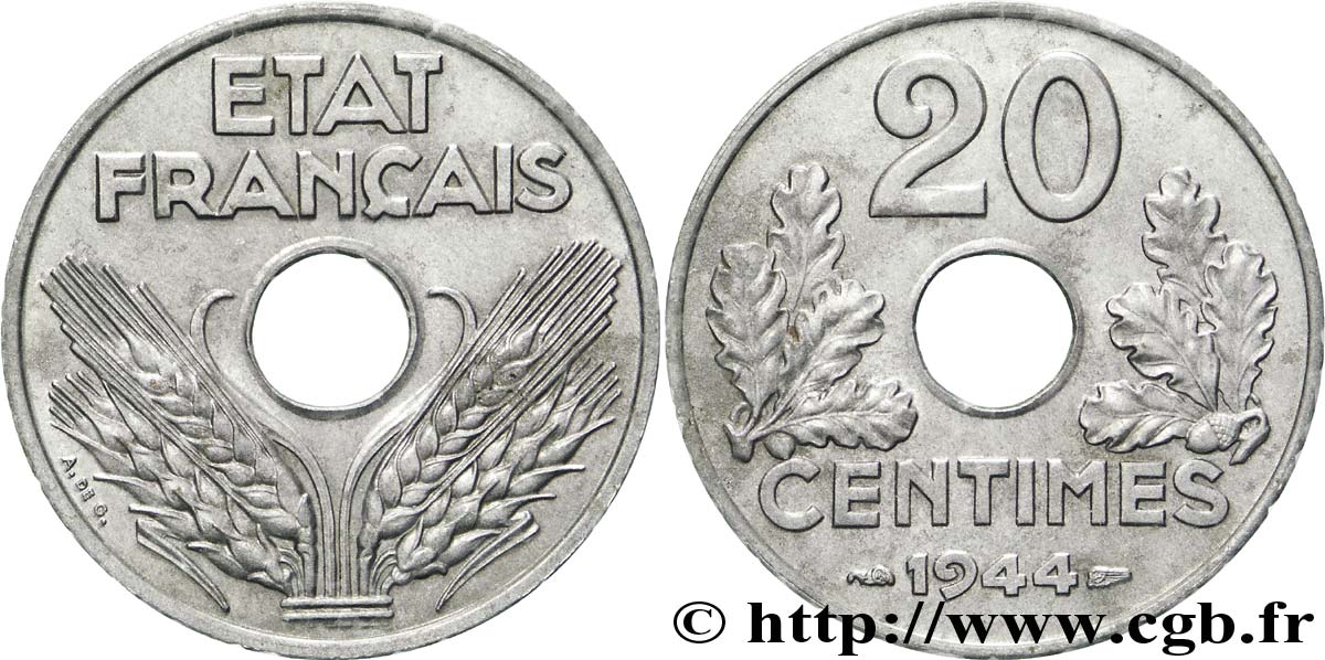 20 centimes fer 1944  F.154/3 TTB48 