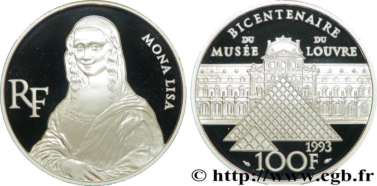 Belle Epreuve 100 francs - Mona Lisa 1993  F./ MS70 
