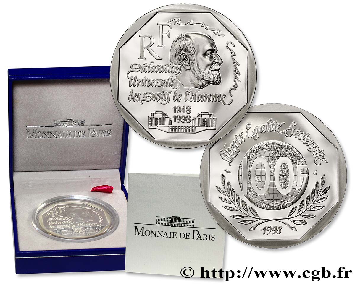 Belle Epreuve 100 francs - René Cassin 1998 Pessac F5.1676 1 FDC70 