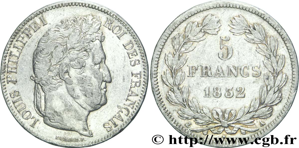 5 francs IIe type Domard 1832 Paris F.324/1 BB45 