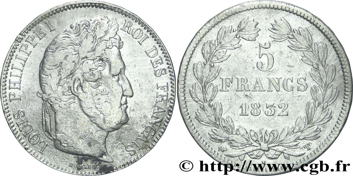 5 francs IIe type Domard 1832 Nantes F.324/12 S30 
