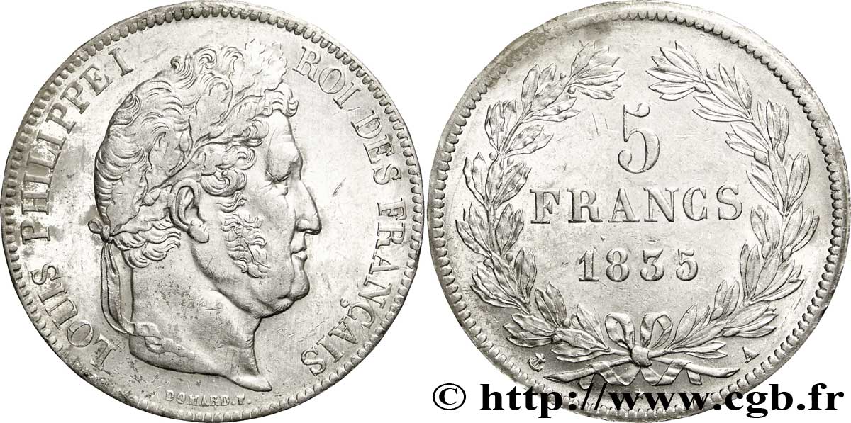 5 francs IIe type Domard 1835 Paris F.324/42 TTB50 