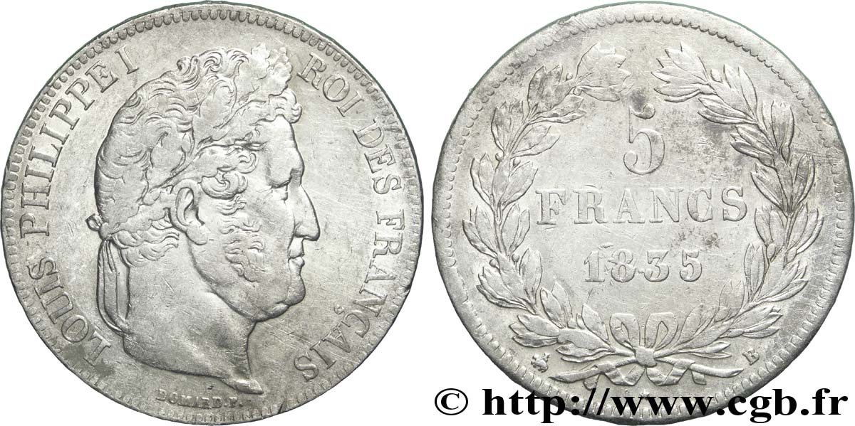 5 francs IIe type Domard 1835 Paris F.324/42 TB35 