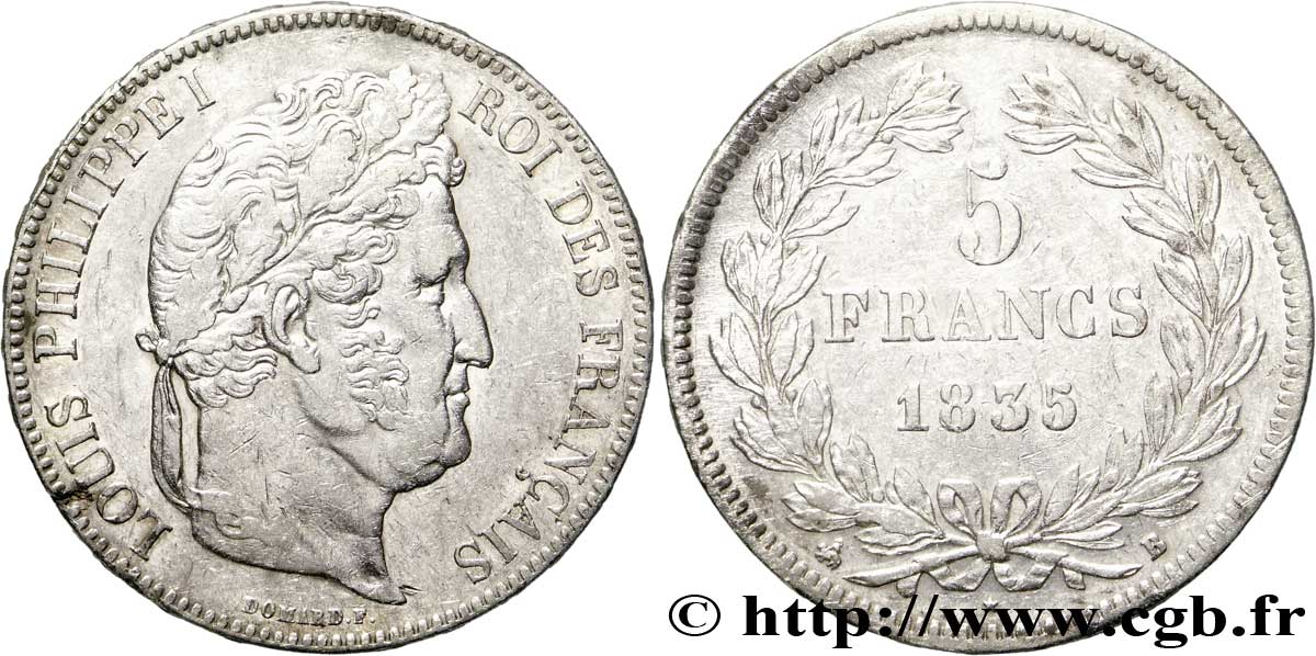 5 francs IIe type Domard 1835 Rouen F.324/43 TTB48 