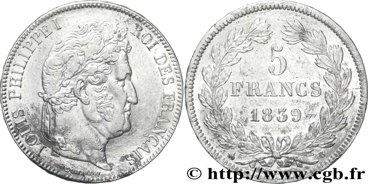 5 francs IIe type Domard 1839 Rouen F.324/76 MBC48 