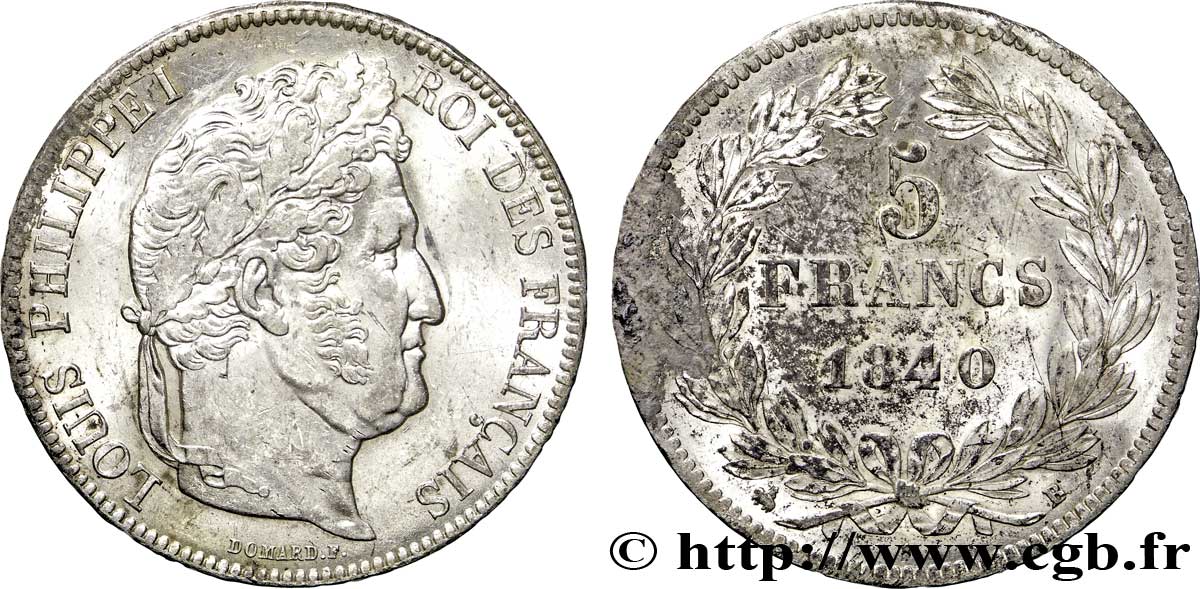 5 francs IIe type Domard 1840 Rouen F.324/84 AU54 