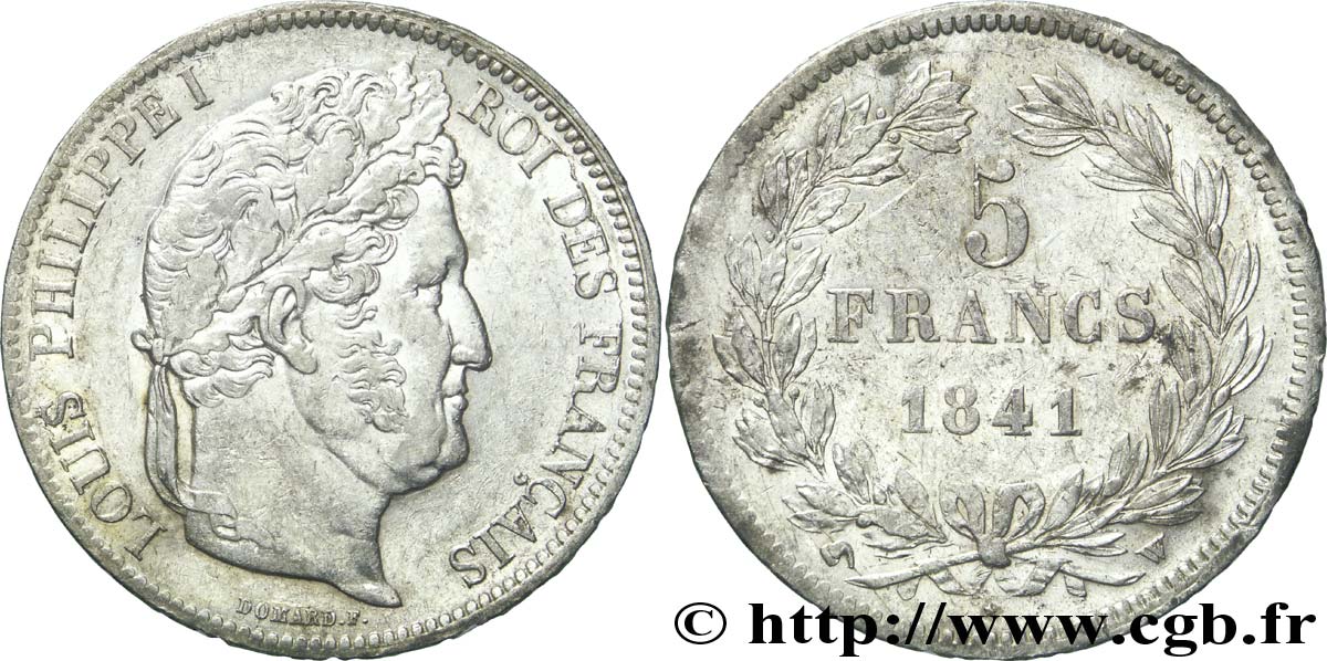 5 francs IIe type Domard 1841 Lille F.324/94 XF45 