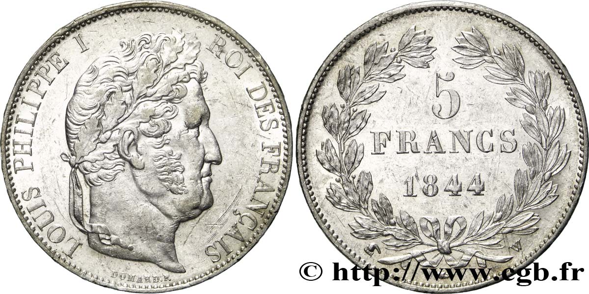 5 francs IIIe type Domard 1844 Lille F.325/5 MBC52 