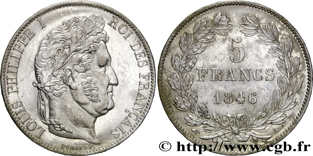 5 francs IIIe type Domard 1846 Paris F.325/10 VZ58 