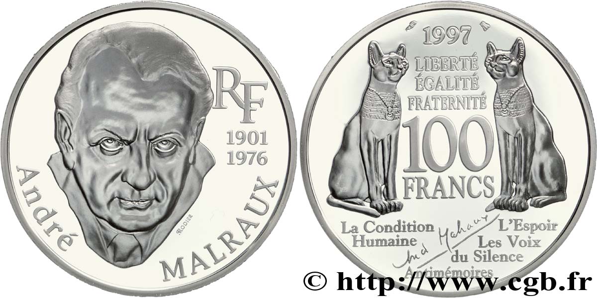 Belle Epreuve 100 francs - André Malraux 1997  F.465/2 var. MS70 