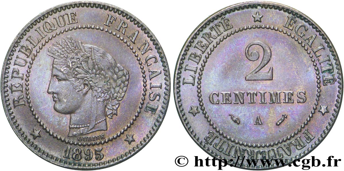 2 centimes Cérès 1895 Paris F.109/21 SC63 