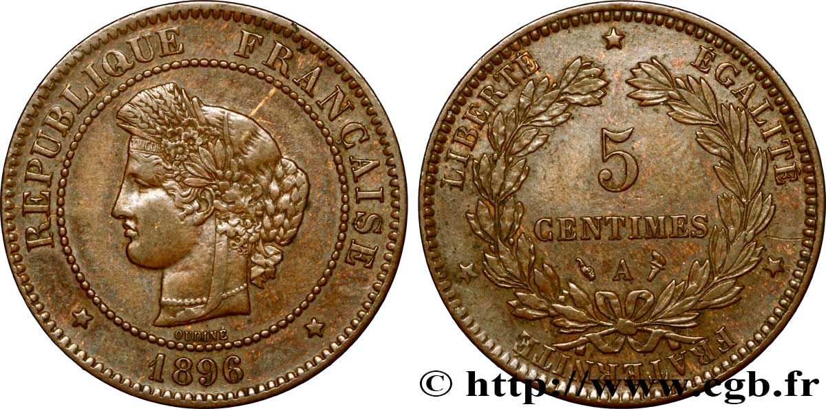 5 centimes Cérès 1896 Paris F.118/38 MBC50 