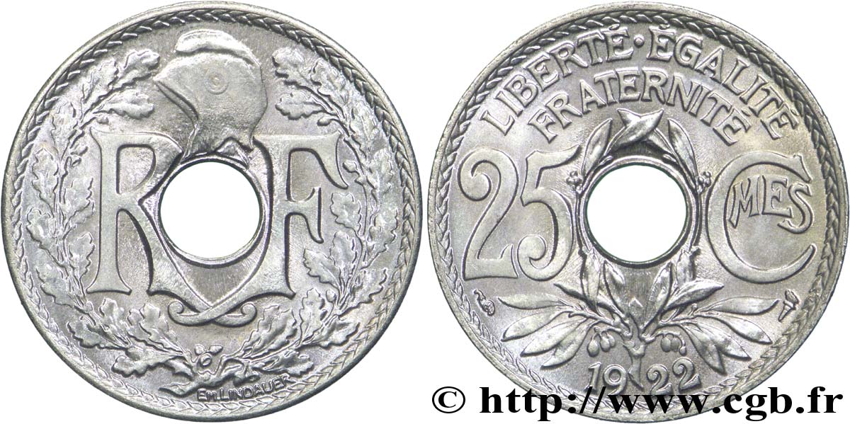 25 centimes Lindauer 1922  F.171/6 SPL63 