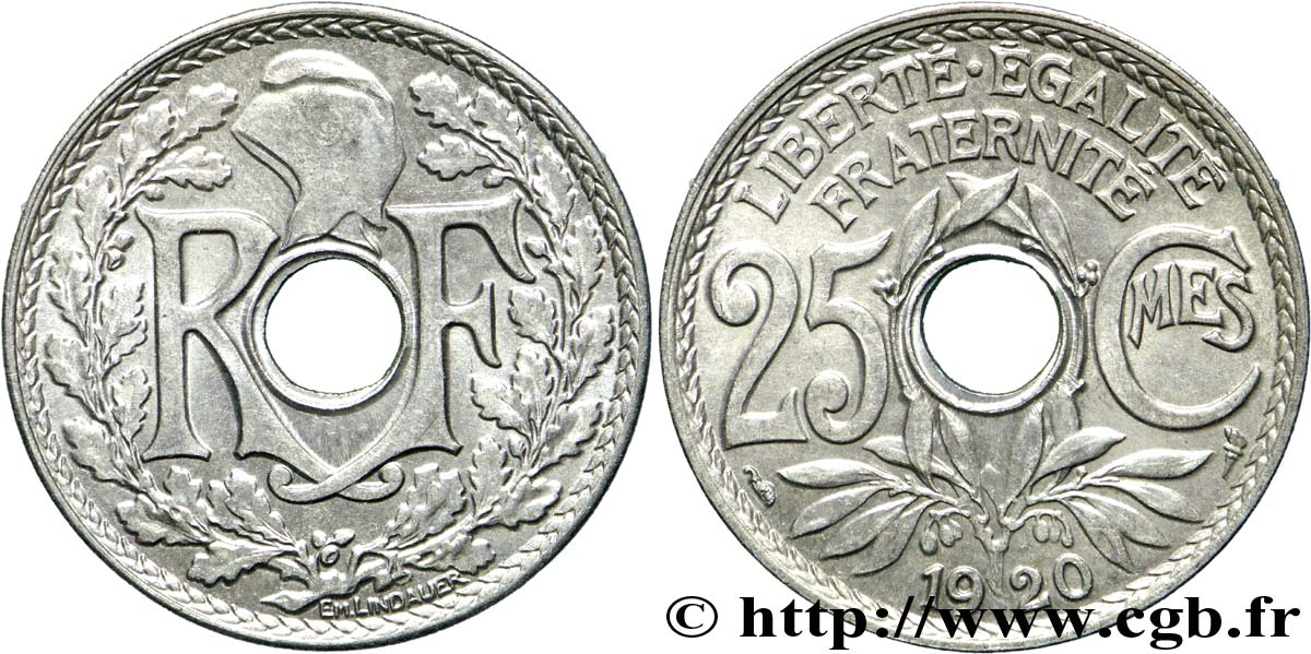 25 centimes Lindauer 1920  F.171/4 MS60 