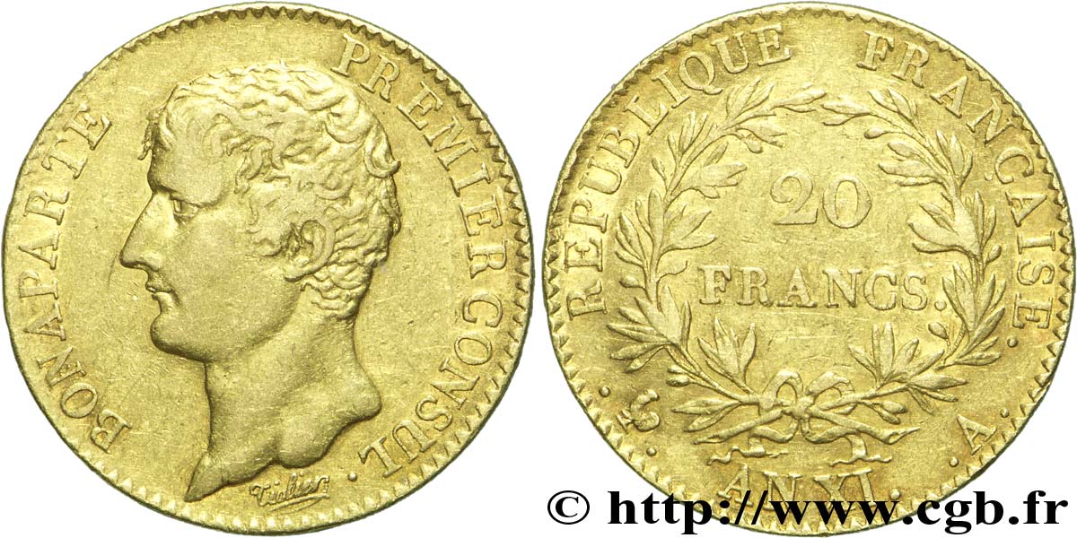 20 francs or Bonaparte Premier Consul 1803 Paris F.510/1 TTB42 