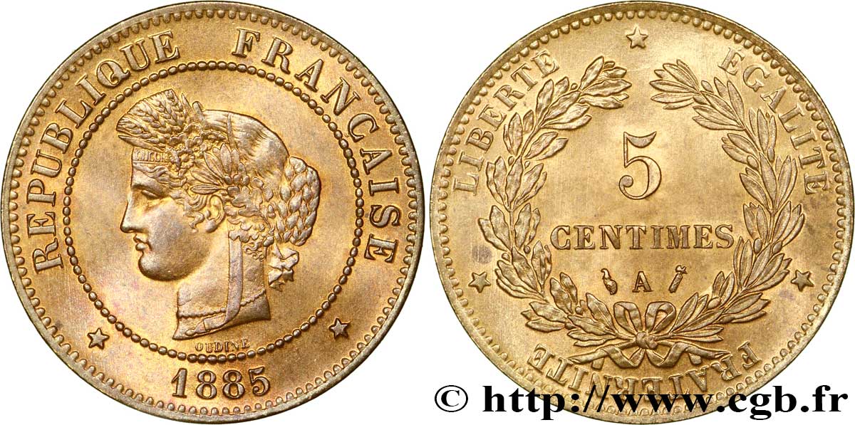 5 centimes Cérès 1885 Paris F.118/27 SUP62 
