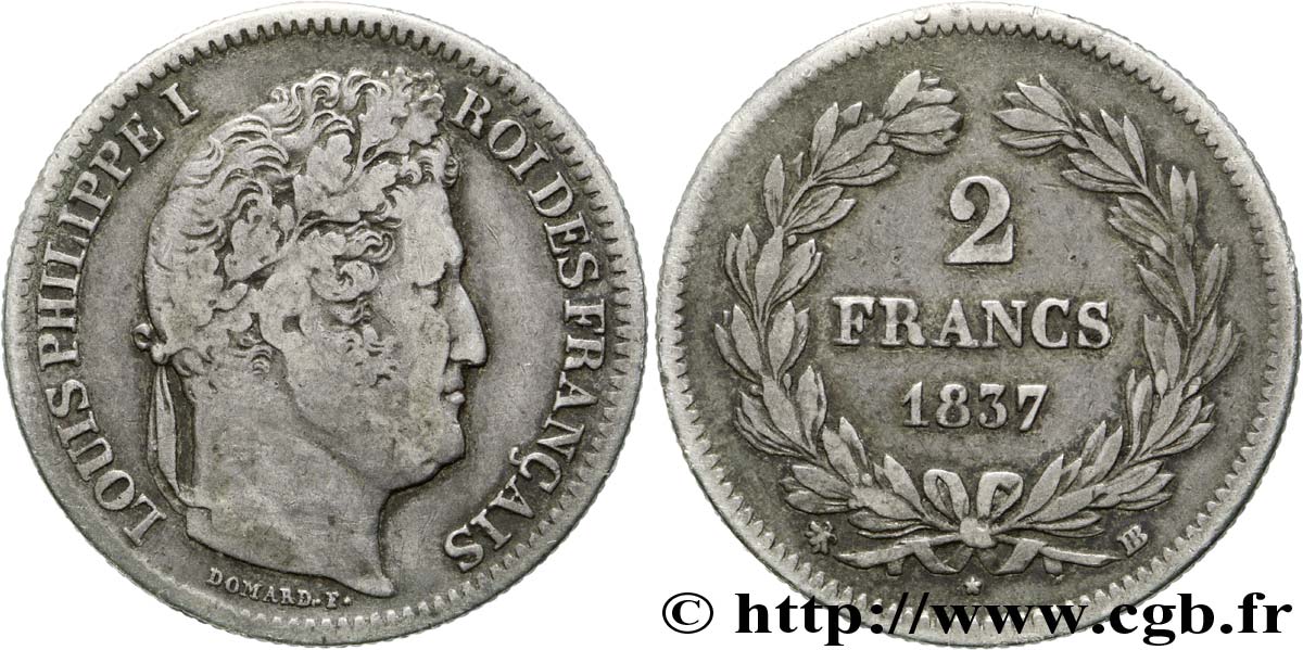 2 francs Louis-Philippe 1837 Strasbourg F.260/60 MB30 
