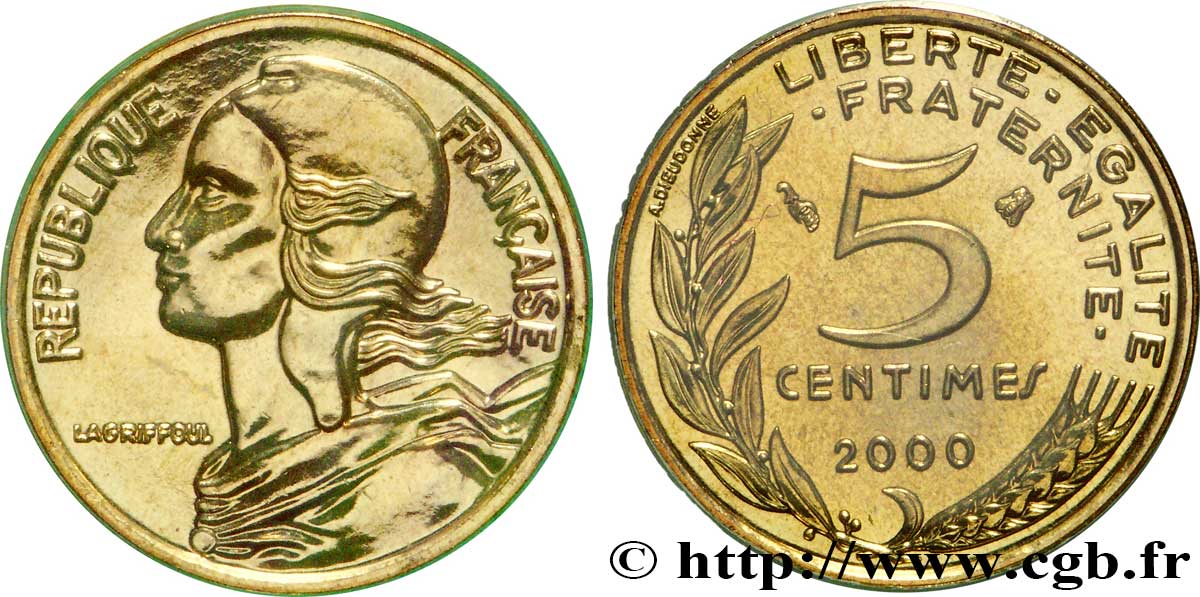 5 centimes Marianne 2000 Pessac F.125/44 FDC68 