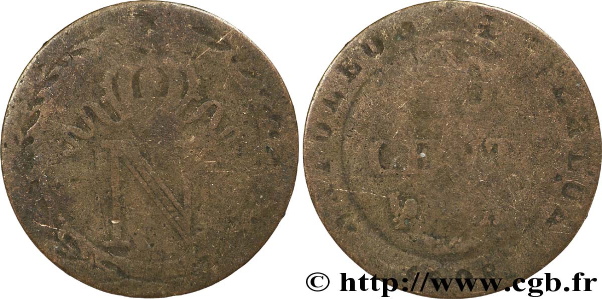 10 cent. à l&nbsp;N couronnée 1808 Paris F.130/2 B10 