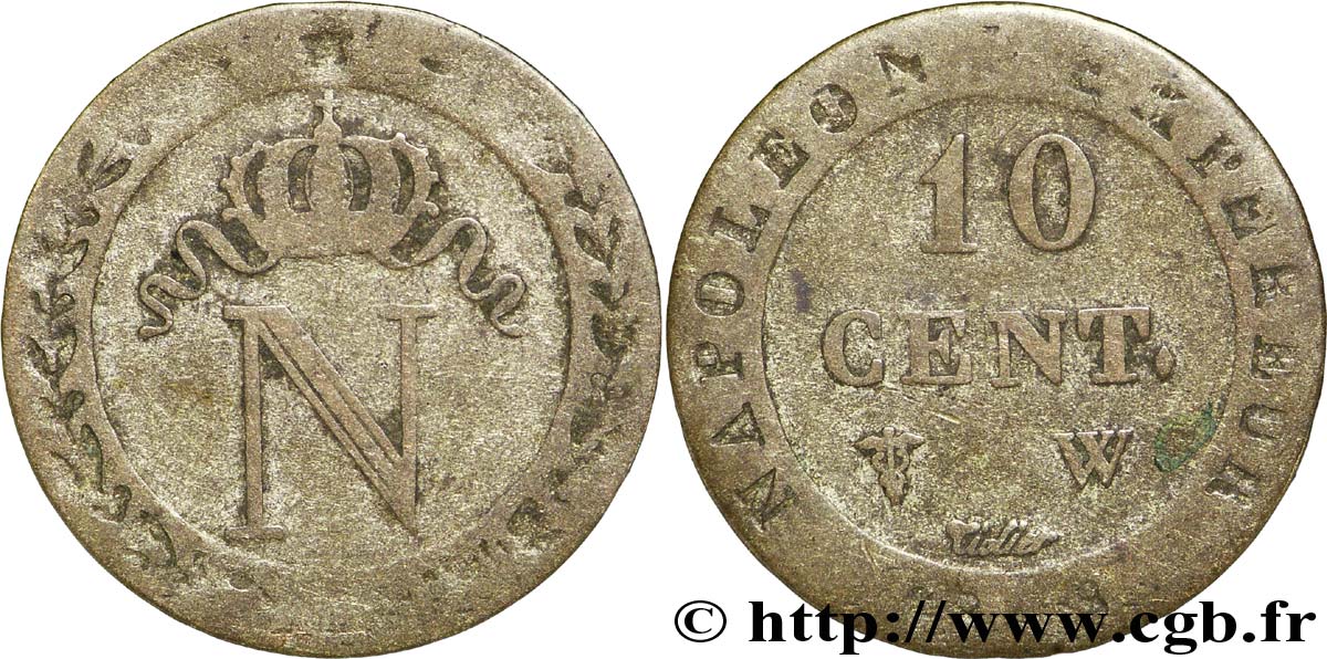 10 cent. à l N couronnée 1808 Lille F.130/9 BC20 
