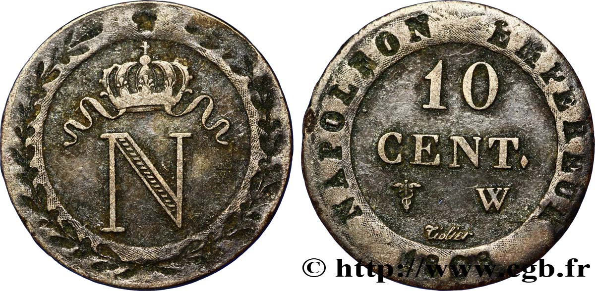 10 cent. à l&nbsp;N couronnée 1808 Lille F.130/9 TTB40 