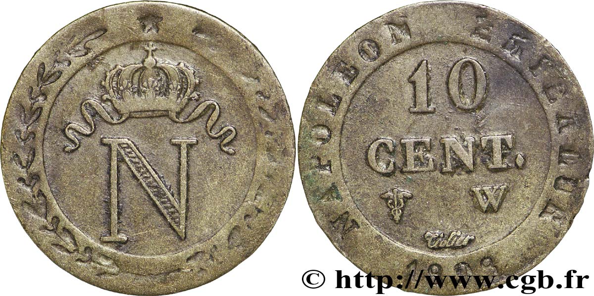 10 cent. à l N couronnée 1808 Lille F.130/9 BB45 