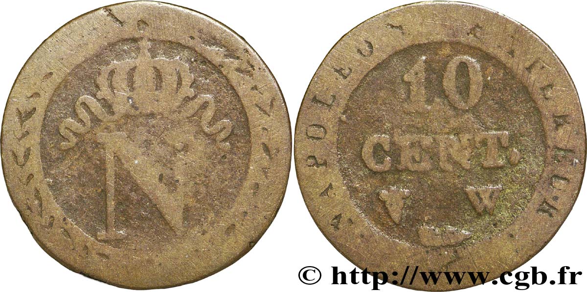 Faux de 10 cent. à l&nbsp;N couronnée n.d. Lille F.130/9 var. B12 
