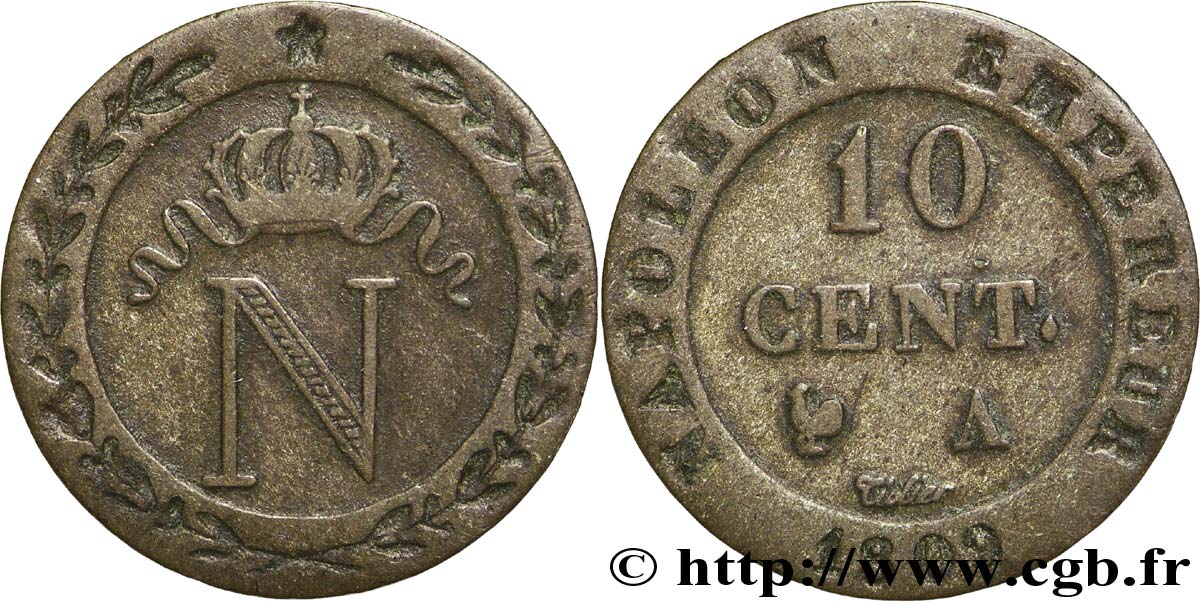 10 cent. à l N couronnée 1809 Paris F.130/10 S35 