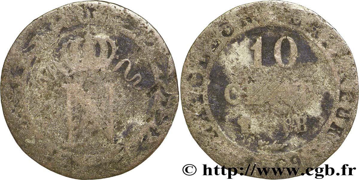 10 cent. à l N couronnée 1809 Strasbourg F.130/12 B10 